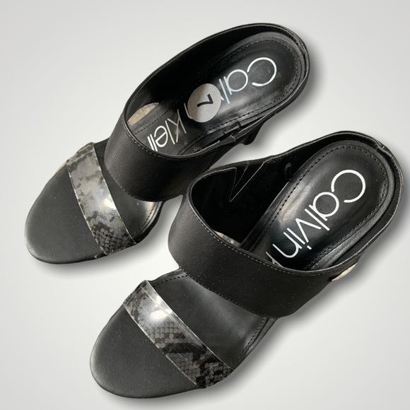 Calvin Klein Shayna Heel Sandals 7 Snake Print - Picture 3 of 10